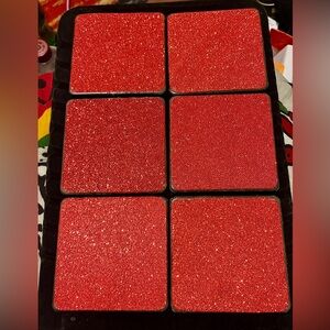Red Glitter Coasters Set